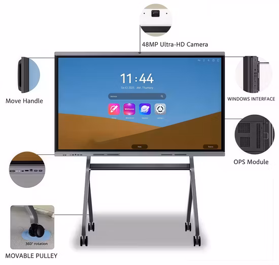 65-дюймовый Android 4+32G и Win10 9-го поколения I5 8G+128G Сенсорный экран 4K-панель ЖК-дисплей Школьное письмо ТВ Обучение Рекламный дисплей Интерактивная интеллектуальная цифровая доска